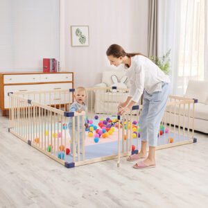 wooden foldable baby playpen