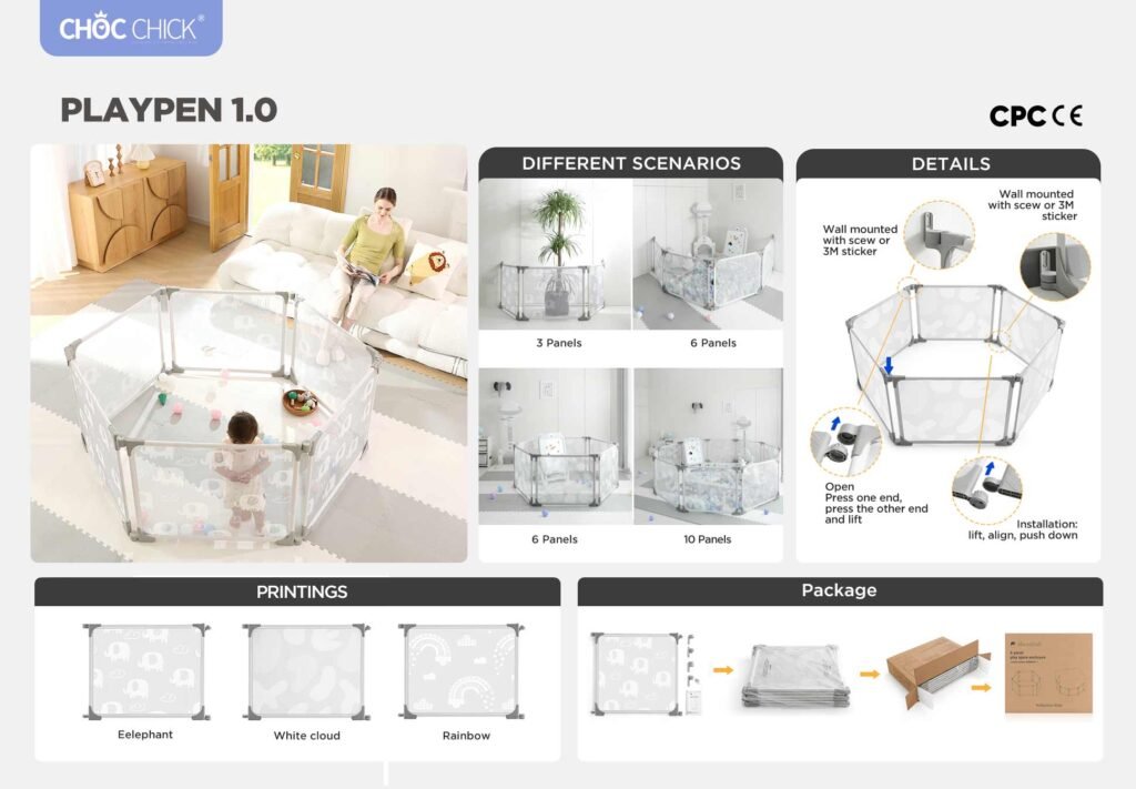 details of baby playpen