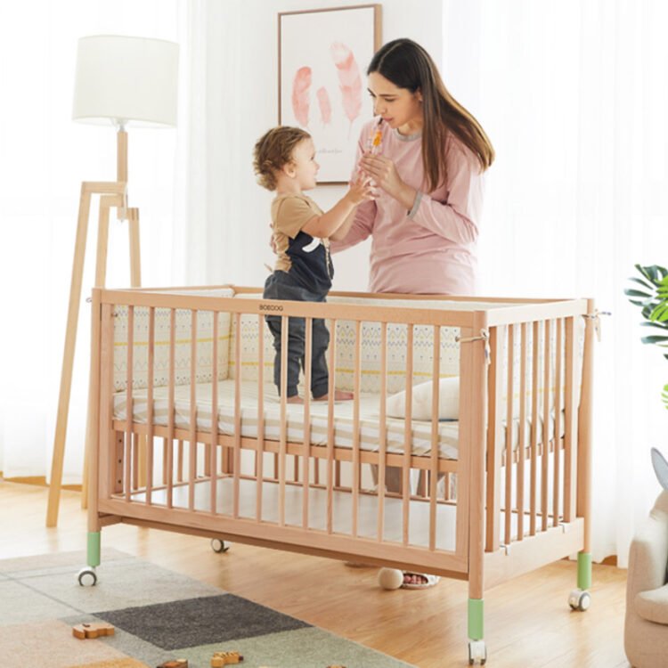 Wood Baby Crib - Image 4